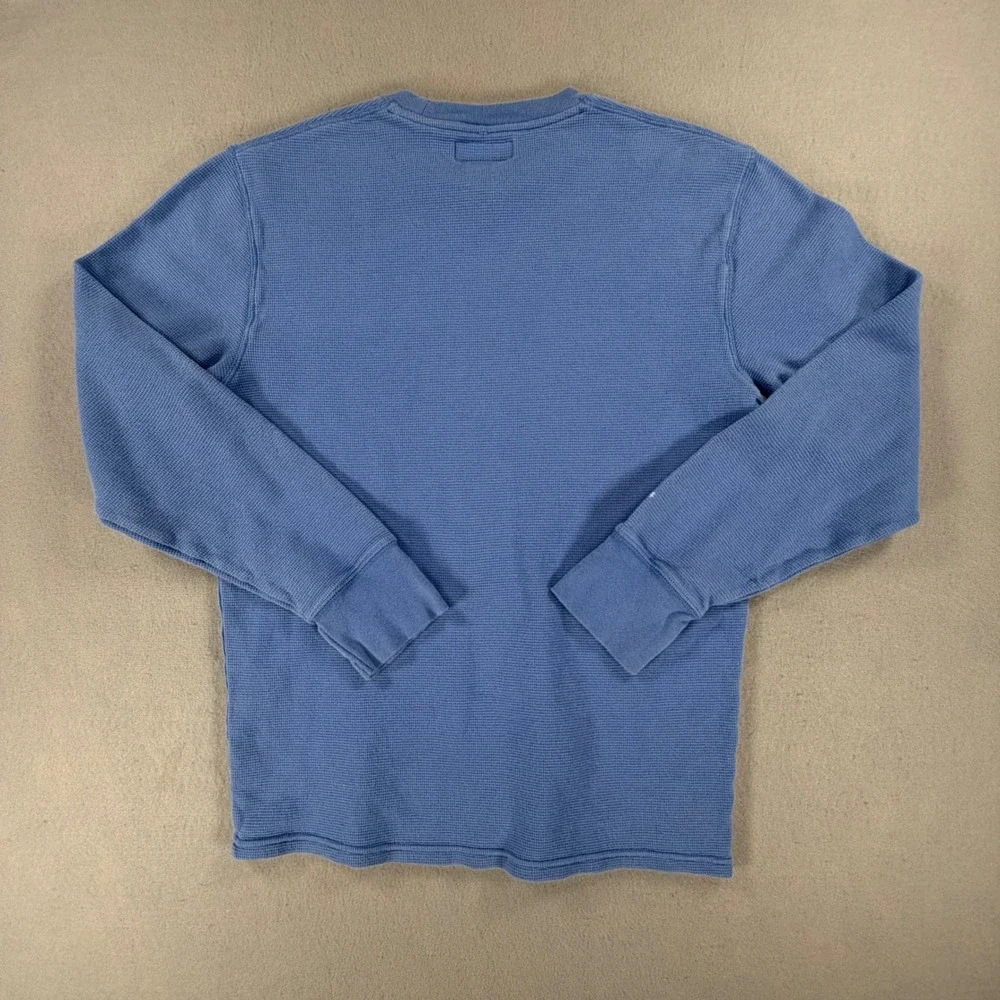 Polo Ralph Lauren Waffle Knit Thermal Shirt Mens Medium Blue Long Sleeve Tee
